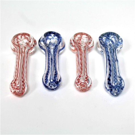 2.5'' Strip Design Glass Hand Pipe 