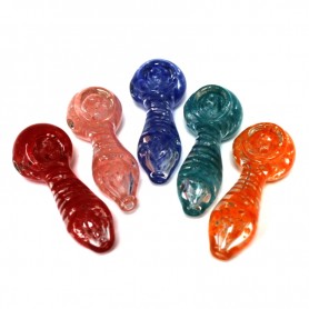 3'' Solid Color With  Inner Swirl Glass Hand Pipe 