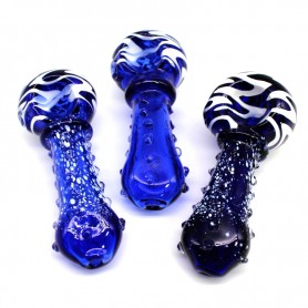 4'' MILKY MARBLE US COLOR HEAVY DUTY GLASS HAND PIPE 
