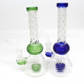 8'' Twisted Design Straight Water Pipe With  4 MM Quartz    Banger 