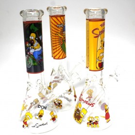10'' Beaker Picture Art Water Pipe Glass On Glass