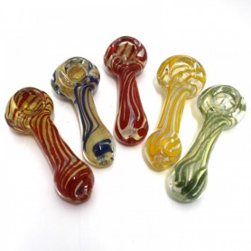 3'' Skinny Swirl Color Glass Hand Pipe 