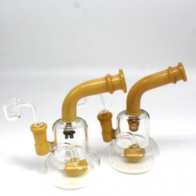 6'' STICKER DESIGN BENT DAB RIG WATER PIPE WITH 14 MM MALE BANGER 