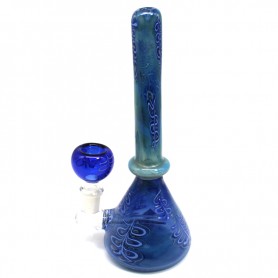 8'' BLUE ART COLOR DAB RIG WATER PIPE G-G 