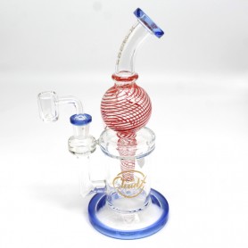 9" CALI CLOUD X SPIRAL COLOR GLOBE W/ RECYCLER AND PERCOLATOR