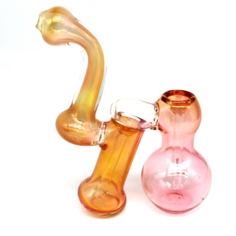7'' Double Chamber Gold Fumed Bubbler Large Size