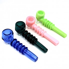 5.5'' RINGED DESIGN BRIGHT ASSORTED COLOR HEAVY DUTY SHERLOCK HAND PIPE 