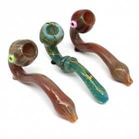 5.5'' ASSORTED COLOR HEAVY DUTY SHERLOCK GLASS HAND PIPE 