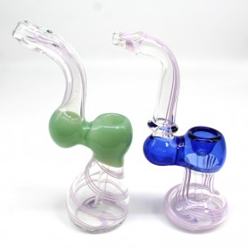 7'' ASSORTED TUBE COLOR HEAVY DUTY GLASS BUBBLER LARGE SIZE 