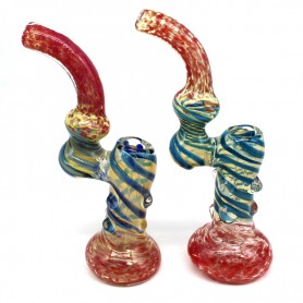 8'' THORN DESIGN SWIRL COLOR HEAVY DUTY GLASS BUBBLER LARGE SIZE 