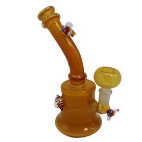 7.5'' GOLD COLOR WITH BEE ART DESIGN WATER PIPE G-G 