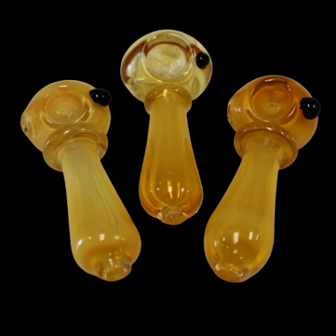 3'' GOLD FUMED COLOR GLASS HAND PIPE 