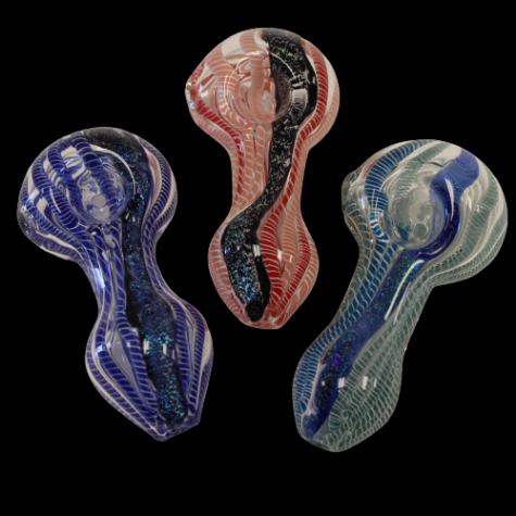 4'' DICRO ASSORTED COLOR HEAVY DUTY GLASS HAND PIPE 