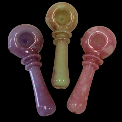 4.5'' RIBBED DESIGN HEAVY DUTY GLASS HAND PIPE 
