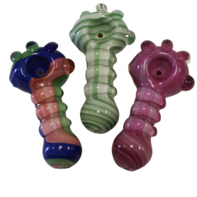 4'' FULL CUBED DESIGN MULTI COLOR HEAVY DUTY GLASS HAND PIPE 