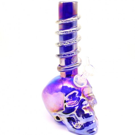 10.5'' Skull Design Heavy Vase Style Soft Glass Water Pipe G-G 