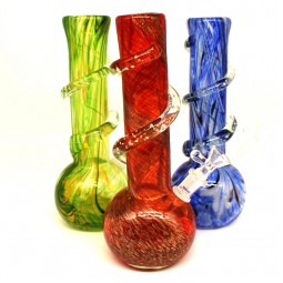 10'' Round Base  Heavy Vase Style Soft Glass Water Pipe G-G 