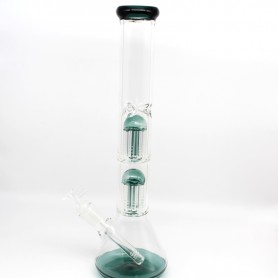 16'' BEAKER BASE DOUBLE TREE PERCOLATOR WATER PIPE WITH 14 MM MALE BOWL 