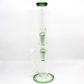 16.5'' FLAT BOTTOM DOUBLE TREE PERCOLATOR WATER PIPE WITH 18 MM MALE BOWL 