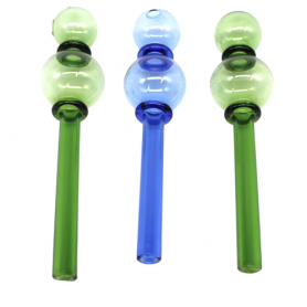 6'' DOUBLE HEAD SOLID COLOR OIL BURNER PIPE 4 PCS PER PACK 