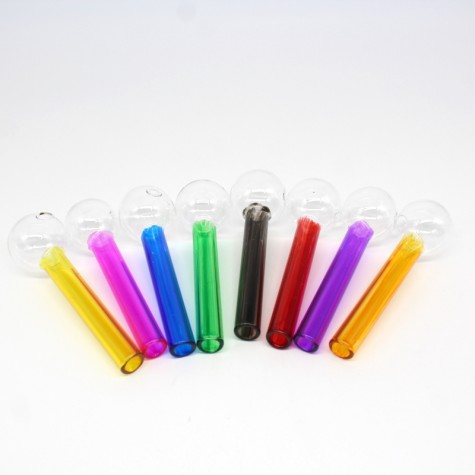 4'' USA MADE COLORFUL PAINTED GLASS OIL BURNER PIPE 20 PIECES PER PACK 
