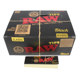 RAW CLASSIC BLACK TIPS 50 PER BOX 