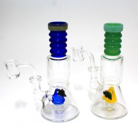 6.5'' Top Ribbed Design Dab Rig Water Pipe With 14 Mm Male Banger