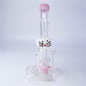 6.5" FLAT BOTTOM W-P W/ FACE ART AND 14MM MALE BOWL