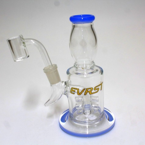 6" Evrst Flat Bottom Straight Dab Rig Water Pipe With Banger 14mm Male Banger