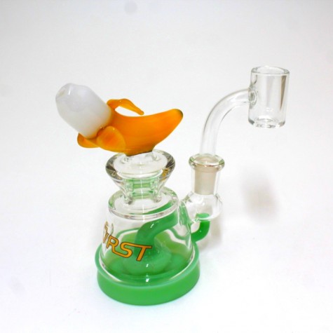 5" Evrst Banana Tab Dab Rig Water Pipe With 14mm Male Banger