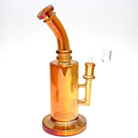 10.5'' Flat Bottom Step Design Colorful Dab Rig Water Pipe With 14 MM Male Banger