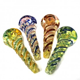 4'' Twisted Fritted Glass Hand Pipe 