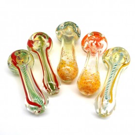 3'' MIXED FRIT COLOR GLASS HAND PIPE 