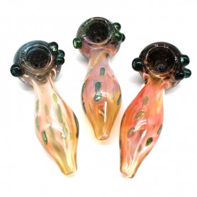 5'' GOLD FUMED THICK HEAVY DUTY GLASS HAND PIPE 