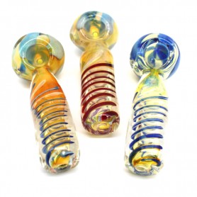 4.5'' THICK SWIRL COLOR HEAVY DUTY GLASS HAND PIPE 
