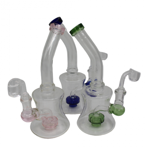 8'' TUBE COLOR DAB RIG WATER PIPE WITH 14 MM MALE BANGER 