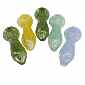 3'' INNER SWIRL COLOR THICK GLASS HAND PIPE 
