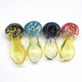 3'' HEAD FRIT COLOR GLASS HAND PIPE 