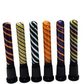 3.5'' Colorful Down Stem 18 MM Male to 14 MM Female Glass On Glass
