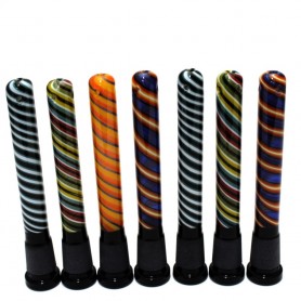 4'' Colorful Down Stem 18 MM Male to 14 MM Female Glass On Glass