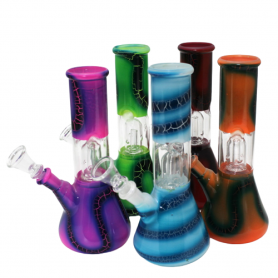 8'' Beaker Base Decorated Color Single Side Bowl Water Pipe