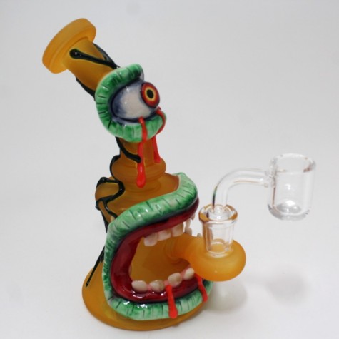 6'' Colorful Cyclops Monster Dab Rig Shower Head Percolator Glass Water Pipe With 14 MM Male Banger