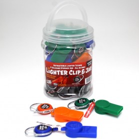 Lighter Clip Assorted Color With Silicone Container 24 Pcs Per Jar