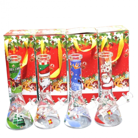 10" Christmas Theme  Beaker Water Pipe G-G
