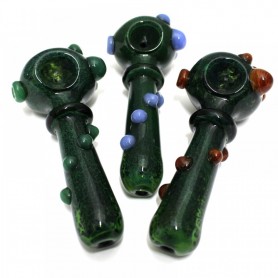 5'' Green Color Cubed Design Heavy Duty Glass Hand Pipe