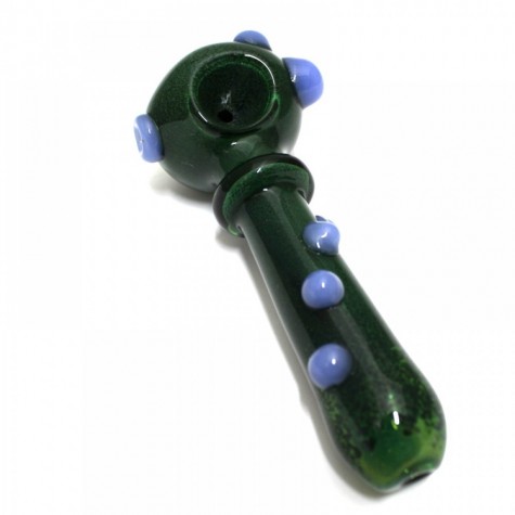 5'' Green Color Cubed Design Heavy Duty Glass Hand Pipe
