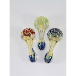 3''Big Head Swirl Color Heavy Duty Glass hand Pipe 
