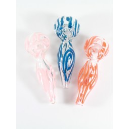 4'' Swirl Color Assorted Heavy Duty  Glass Hand Pipe 