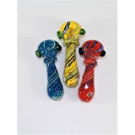 4'' Assorted Swirl Color Heavy Duty  Glass Hand Pipe 