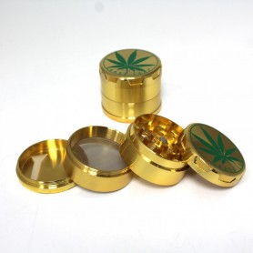 4 Part Gold Grinder With Decal 50MM